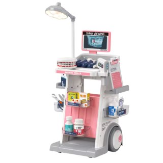 ZESTAW LEKARSKI DOKTOR DENTYSTA WÓZEK MEDYCZNY RTG ŚWIATŁA AKCESORIA 26EL.