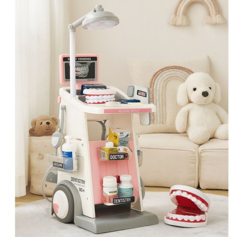 ZESTAW LEKARSKI DOKTOR DENTYSTA WÓZEK MEDYCZNY RTG ŚWIATŁA AKCESORIA 26EL.