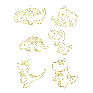 Zestaw Kreatywny DIY Witraże Breloki Dinozaury Pisaki 6 szt.