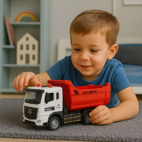 WYWROTKA INTERAKTYWNA CIĘŻARÓWKA METALOWA KABINA RUCHOME EL ŚWIATŁA DŹWIĘKI