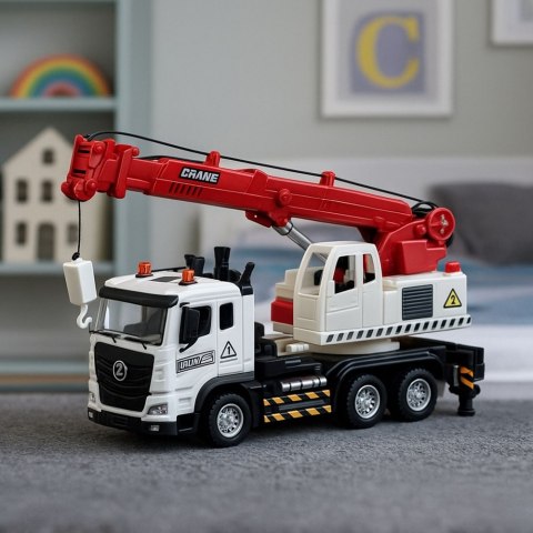 DŹWIG INTERAKTYWNY CIĘŻARÓWKA METALOWA KABINA WYSIĘGNIK ŚWIATŁA DŹWIĘKI