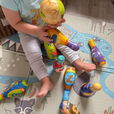 GRA ZRĘCZNOŚCIOWA KRĘGLE MIĘKKIE SOFT DINOZAURY DLA DZIECI ZESTAW 12EL