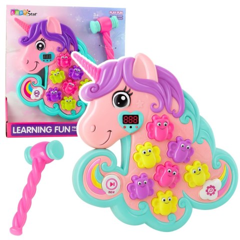 GRA ZRĘCZNOŚCIOWA ZŁAP KRETA WHAC A MOLE JEDNOROŻEC UNICORN ŚWIATŁA DŹWIĘKI