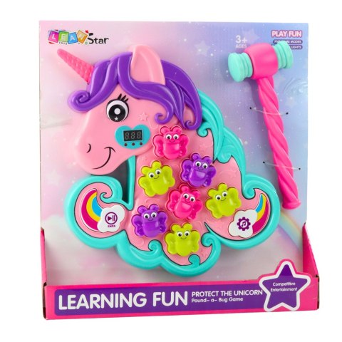 GRA ZRĘCZNOŚCIOWA ZŁAP KRETA WHAC A MOLE JEDNOROŻEC UNICORN ŚWIATŁA DŹWIĘKI