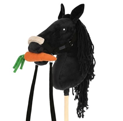 DUŻY HOBBY HORSE A3 CZARNY SKIPPI KONIK DO SKAKANIA MASKOTKA KANTAR MARCHEW