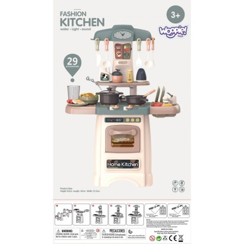 KUCHNIA DLA DZIECI Z OBIEGIEM WODY KRAN 29 AKCESORII ŚWIATŁO DŹWIĘK ZESTAW