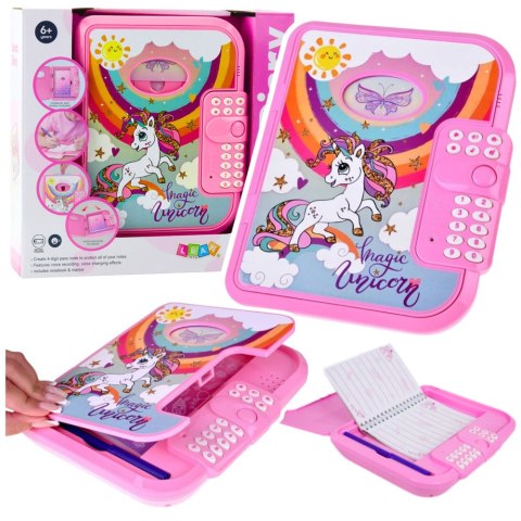 SEKRETNY PAMIĘTNIK NOTATNIK JEDNOROŻEC NA KOD NAGRYWANIE GŁOSU QUIZ MELODIE