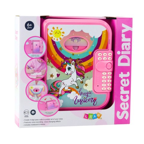 SEKRETNY PAMIĘTNIK NOTATNIK JEDNOROŻEC NA KOD NAGRYWANIE GŁOSU QUIZ MELODIE