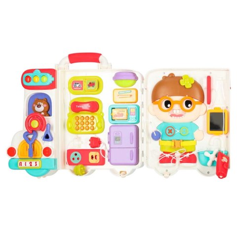 TABLICA MANIPULACYJNA KOSTKA INTERAKTYWNA EDUKACYJNA SAMOCHÓD ŚWIATŁO DŹWIĘK