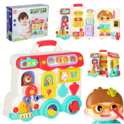 TABLICA MANIPULACYJNA KOSTKA INTERAKTYWNA EDUKACYJNA SAMOCHÓD ŚWIATŁO DŹWIĘK