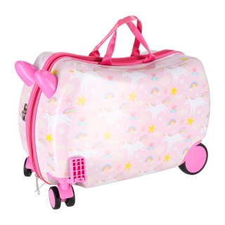 WALIZKA PODRÓŻNA DLA DZIECI NA KÓŁKACH BAGAŻ PODRĘCZNY JEDNOROŻEC SIEDZISKO
