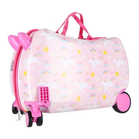 WALIZKA PODRÓŻNA DLA DZIECI NA KÓŁKACH BAGAŻ PODRĘCZNY JEDNOROŻEC SIEDZISKO