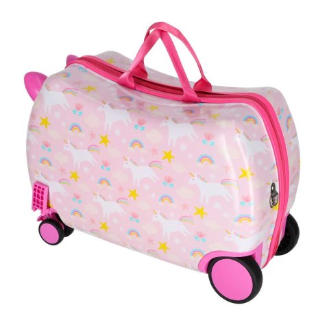 WALIZKA PODRÓŻNA DLA DZIECI NA KÓŁKACH BAGAŻ PODRĘCZNY JEDNOROŻEC SIEDZISKO