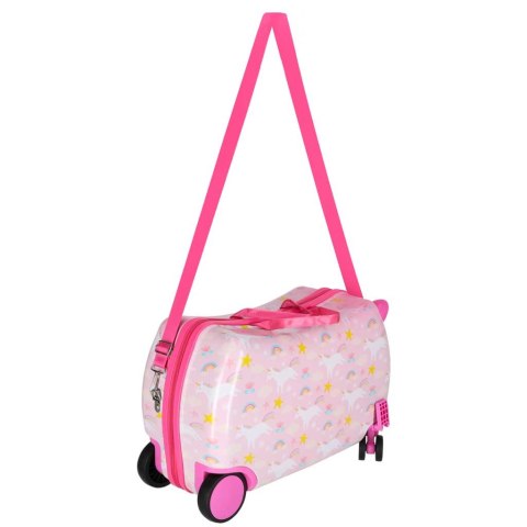 WALIZKA PODRÓŻNA DLA DZIECI NA KÓŁKACH BAGAŻ PODRĘCZNY JEDNOROŻEC SIEDZISKO