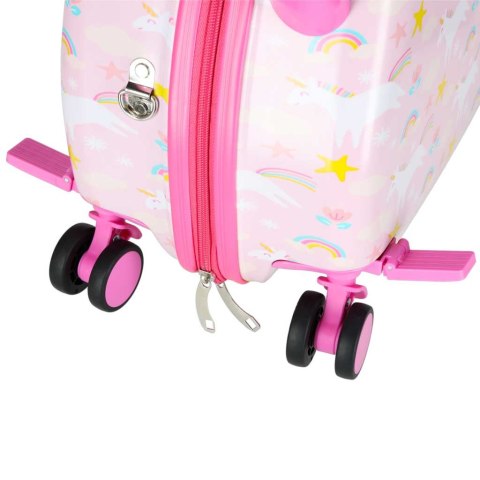 WALIZKA PODRÓŻNA DLA DZIECI NA KÓŁKACH BAGAŻ PODRĘCZNY JEDNOROŻEC SIEDZISKO