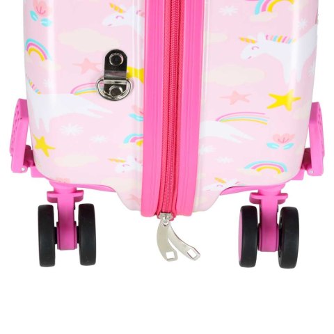 WALIZKA PODRÓŻNA DLA DZIECI NA KÓŁKACH BAGAŻ PODRĘCZNY JEDNOROŻEC SIEDZISKO