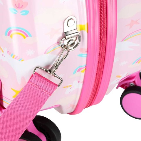WALIZKA PODRÓŻNA DLA DZIECI NA KÓŁKACH BAGAŻ PODRĘCZNY JEDNOROŻEC SIEDZISKO