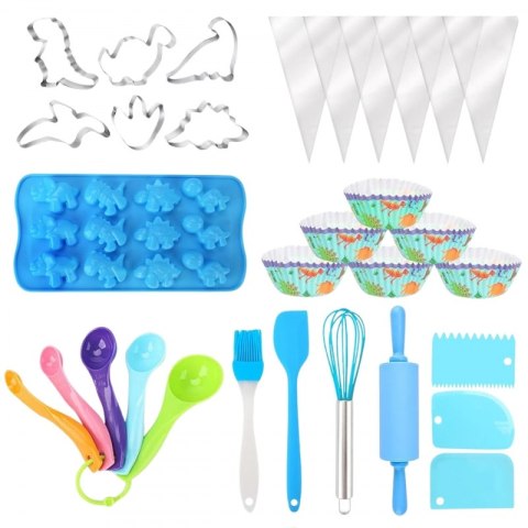 DINO ZESTAW MAŁEGO KUCHARZA DLA DZIECI KREATYWNY KOORDYNACJA