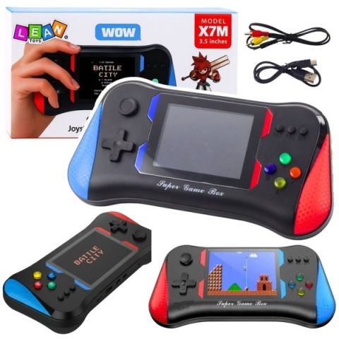 KONSOLA DO GIER KLASYCZNYCH X7M 500 GIER TRYB 2 GRACZY KABLE DO TV EKRAN3,5