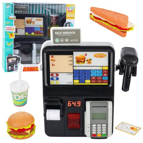 KASA SKLEPOWA SAMOOBSŁUGOWA TERMINAL SKANER ŚWIATŁA DŹWIĘKI FAST FOOD NAPÓJ