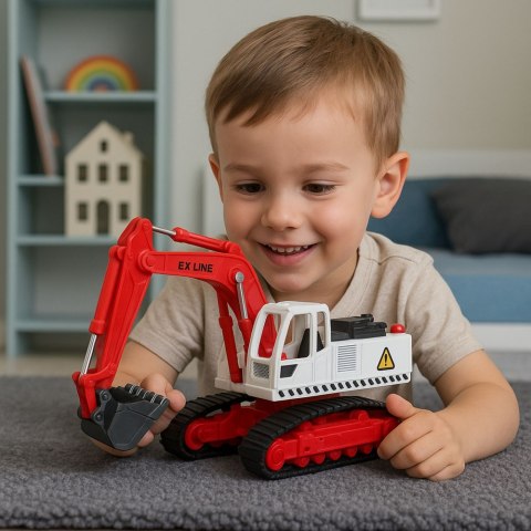 Koparka Gąsienicowa Metalowa Ruchoma Łyżka Obrotowa Kabina Światła Dźwięki