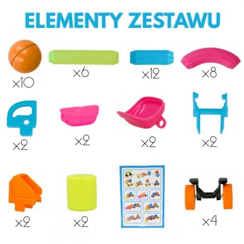 MAGNETYCZNE KLOCKI KONSTRUKCYJNE POJAZDY 52 EL DLA DZIECI KREATYWNE