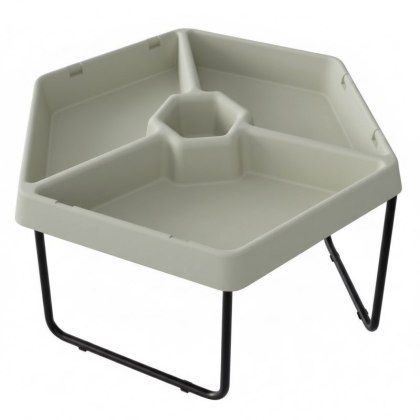 MASTERKIDZ Sześciokątny Stolik Do Zabawy Piaskiem i Wodą 3 Komory Regulowana Wysokość