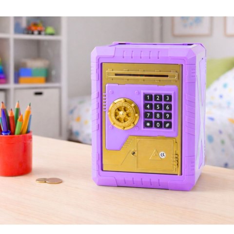 SKARBONKA ELEKTRONICZNA DLA DZIECI SEJF NA KOD PIN BANKNOTY MONETY DŹWIĘKI