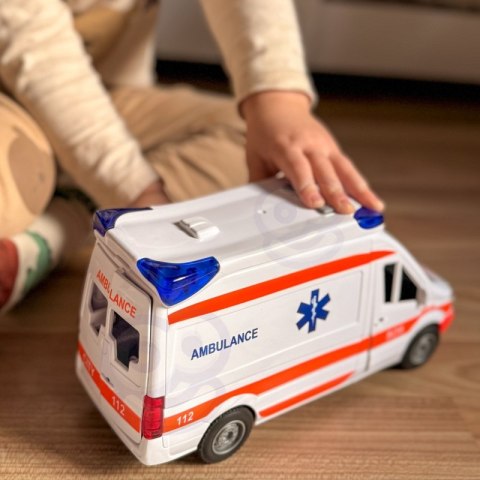 WOOPIE Pogotowie Karetka Ambulans Nosze w Zestawie + Sygnały Dźwiękowe I Świetlne