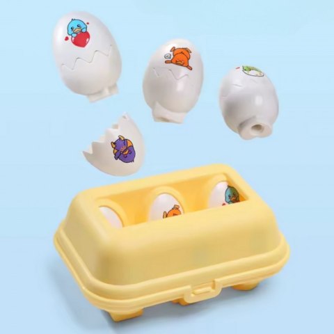 WOOPIE Układanka Sorter Montessori Dopasuj Kształty Zabawne Kurczaczki Jajka 6szt