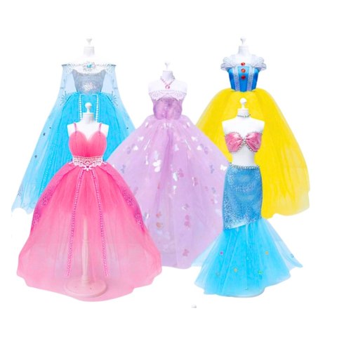 ZESTAW KREATYWNY UBRANKA DLA LALEK MAŁA PROJEKTANTKA MODY SZYCIE UBRANEK