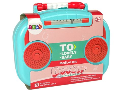 ZESTAW LEKARSKI MAŁY DOKTOR LEKARZ W WALIZCE STETOSKOP AKCESORIA 19 EL.