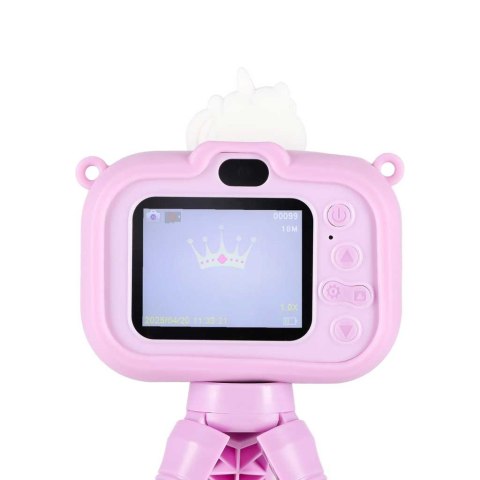 APARAT FOTOGRAFICZNY CYFROWY KAMERA DLA DZIECI STATYW JEDNOROŻEC FULLHD AKU