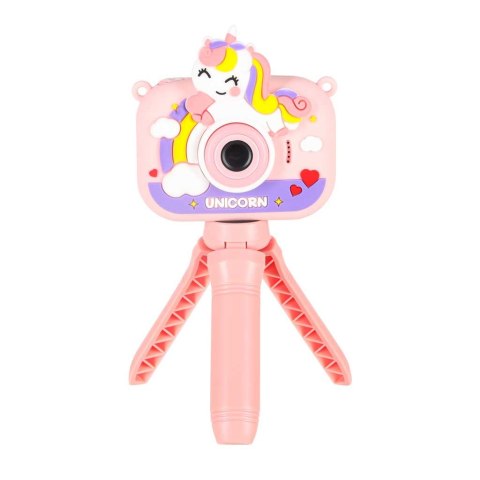 APARAT FOTOGRAFICZNY CYFROWY KAMERA DLA DZIECI STATYW JEDNOROŻEC FULLHD AKU