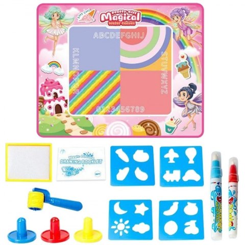 MATA WODNA DO MALOWANIA XXL 100X80CM WRÓŻKI RÓŻOWA EDUKACYJNA DLA DZIECI