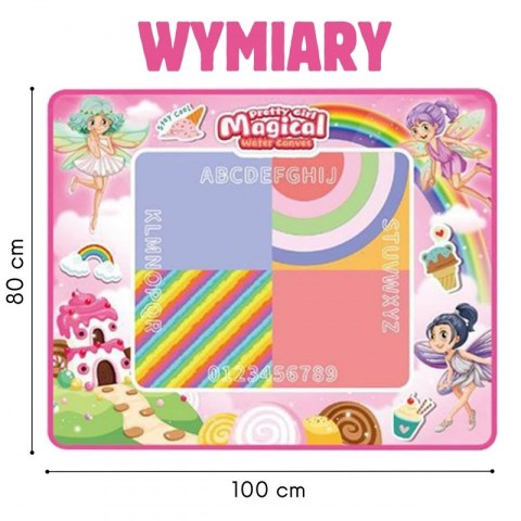 MATA WODNA DO MALOWANIA XXL 100X80CM WRÓŻKI RÓŻOWA EDUKACYJNA DLA DZIECI