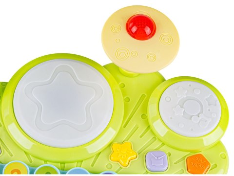 PIANINKO Z PERKUSJĄ DLA MALUCHA KSYLOFON CYMBAŁKI ŚWIATŁA DŹWIĘKI MUZYKA