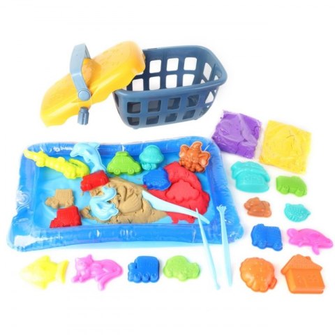 PIASEK KINETYCZNY 0,8 KG ZESTAW KOSZYKU Z FOREMKAMI KREATYWNY KONCENTRACJA