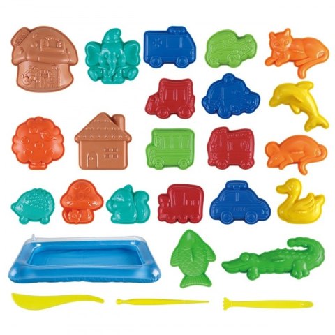 PIASEK KINETYCZNY 0,8 KG ZESTAW KOSZYKU Z FOREMKAMI KREATYWNY KONCENTRACJA