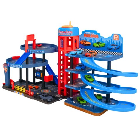 PARKING GARAŻ 4 POZIOMOWY Z AUTKAMI 8 RESORAKÓW WINDA NAKLEJKI AKCESORIA