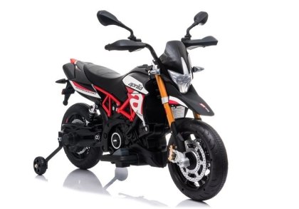 MOTOR NA AKUMULATOR DLA DZIECKA APRILIA A007 2X35W 5KM/H LED KOŁA EVA SKÓRA