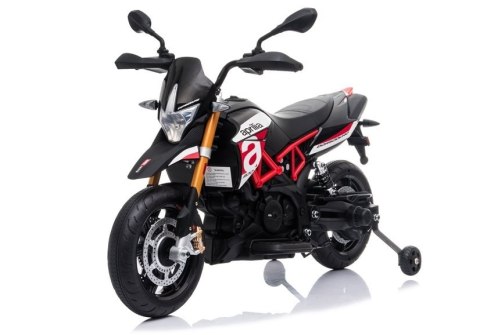 MOTOR NA AKUMULATOR DLA DZIECKA APRILIA A007 2X35W 5KM/H LED KOŁA EVA SKÓRA