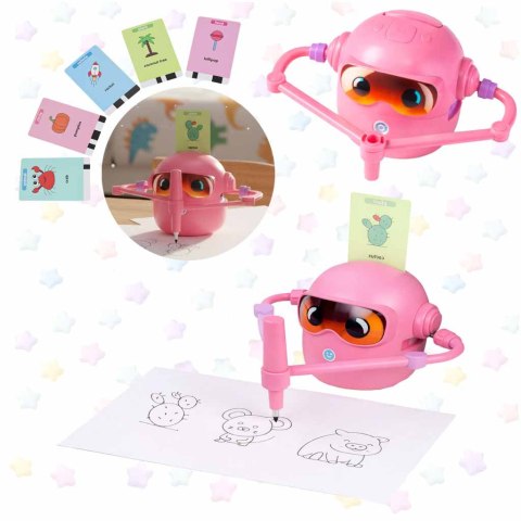ROBOT RYSUJĄCY EDUKACYJNY NAUKA PISANIA KARTY Z OBRAZKAMI DŹWIĘK AKUMULATOR