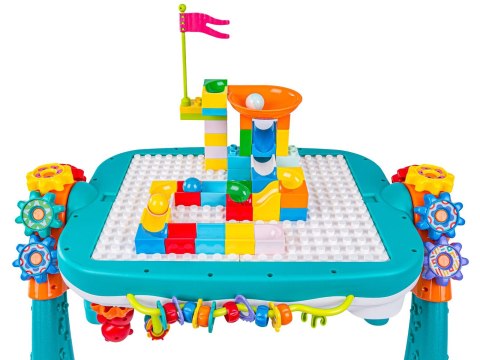 STOLIK EDUKACYJNY 2W1 PIANINO KLOCKI TOR KULKOWY CIUCHCIA MIKROFON BLUETOOTH