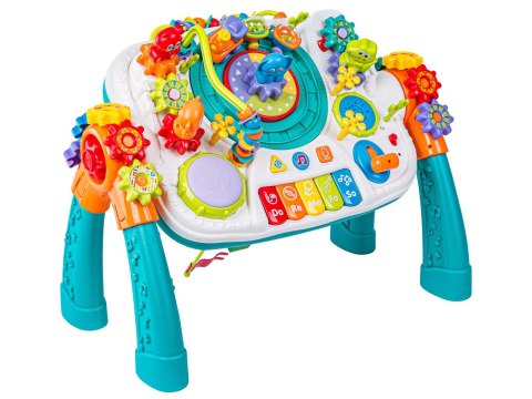 STOLIK EDUKACYJNY 2W1 PIANINO KLOCKI TOR KULKOWY CIUCHCIA MIKROFON BLUETOOTH