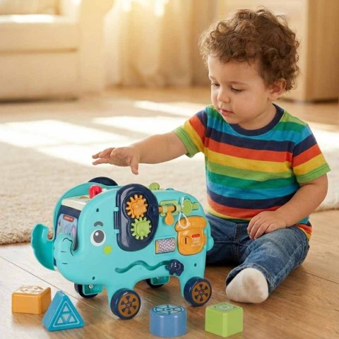 TABLICA MANIPULACYJNA WBIJAK SORTER MŁOTEK SŁONIK MONTESSORI EDUKACYJNA 26CM