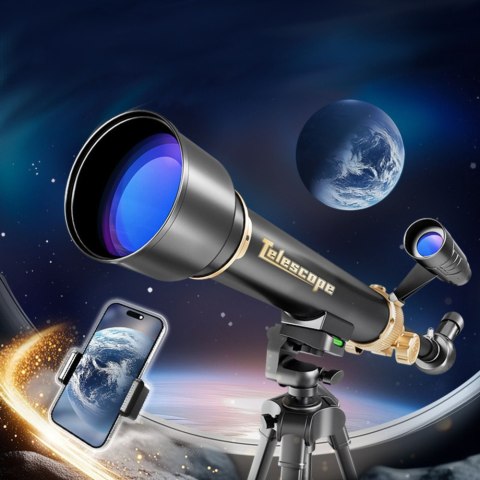 DUŻY TELESKOP ASTRONOMICZNY EDUKACYJNY 50CM ALUMINIOWY 30X 60X STATYW 1.35M