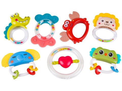 ZESTAW GRZECHOTEK GRYZAKÓW SENSORYCZNYCH 10 SZT. DLA NIEMOWLAKA ZWIERZĄTKA