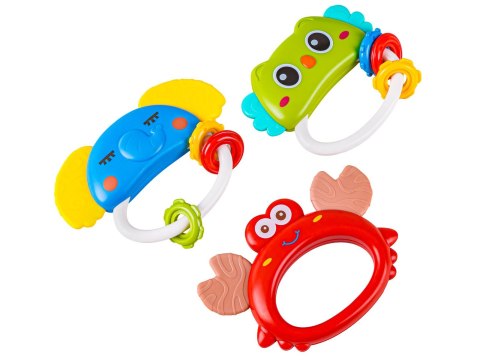 ZESTAW GRZECHOTEK GRYZAKÓW SENSORYCZNYCH 10 SZT. DLA NIEMOWLAKA ZWIERZĄTKA