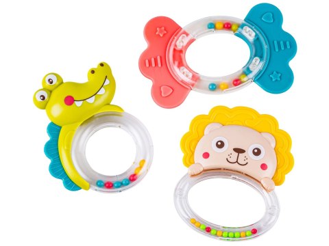 ZESTAW GRZECHOTEK GRYZAKÓW SENSORYCZNYCH 10 SZT. DLA NIEMOWLAKA ZWIERZĄTKA